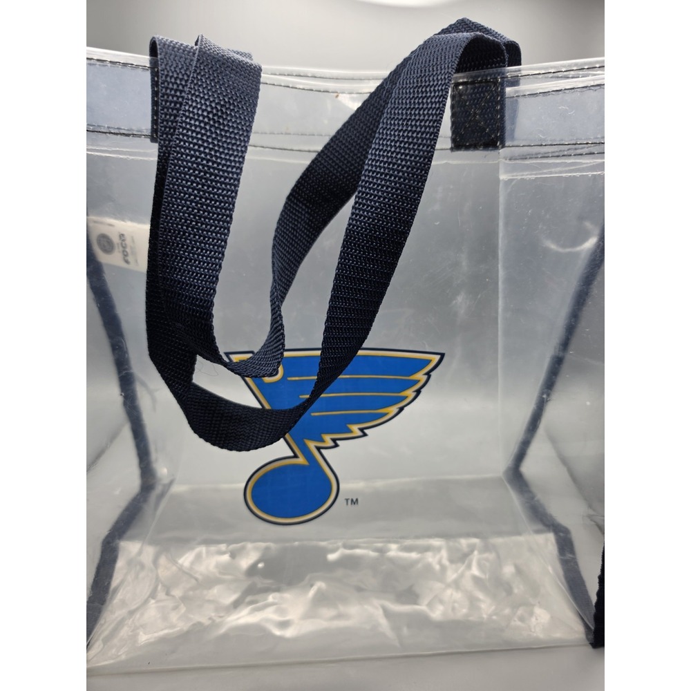 St. Louis Blues NHL Clear Stadium Tote Bag FOCO Logo Navy Handles 12x12 - Picture 5 of 10